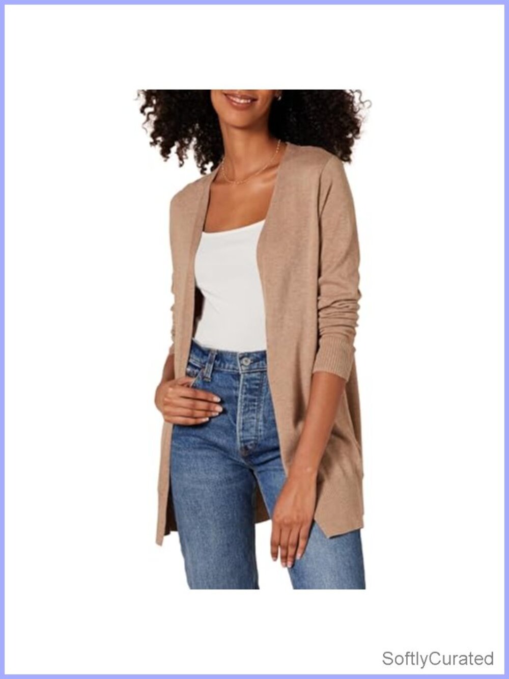 Women's Lightweight Open Front Long Cardigan Sweater Cotton Blend Regular Fit